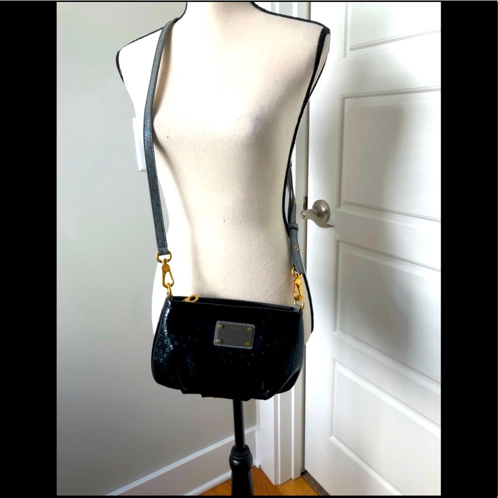 Vintage Marc by Marc Jacobs Classic Q Jellybird Ostrich Percy Purse-Black & Gray